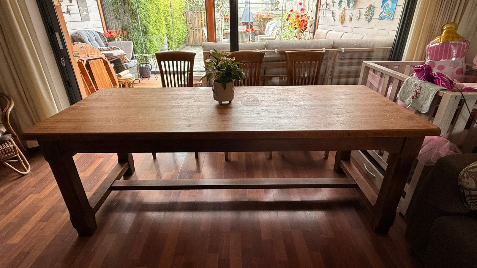 Robuuste massief eiken antiek franse boerderij tafel, Ophalen