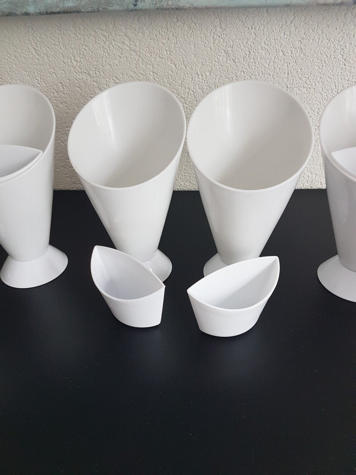 PATATBAKJES 6 st. met inzetsausbakje, Ophalen of Verzenden, Glas, Overige stijlen