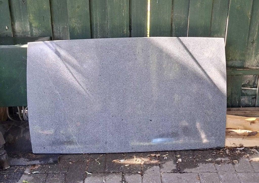Natuurstenen tafelblad, Tuin en Terras, Tuintafels, Ophalen, Gebruikt, Rechthoekig, Overige materialen