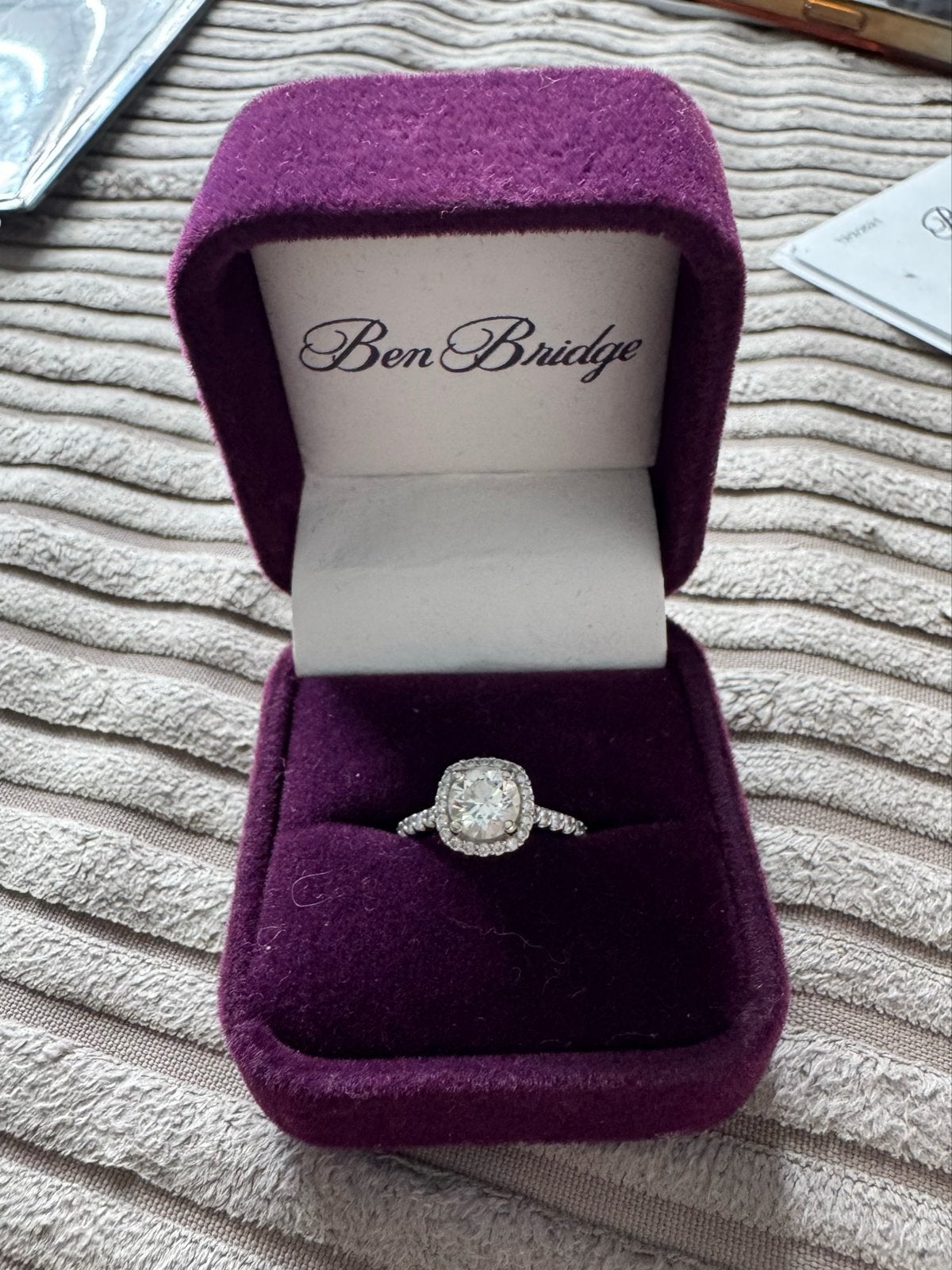 14K witgoud verlovingsring, natuurlijke diamant(ringmaat 51), Ophalen, Nieuw, 17 tot 18, Dame