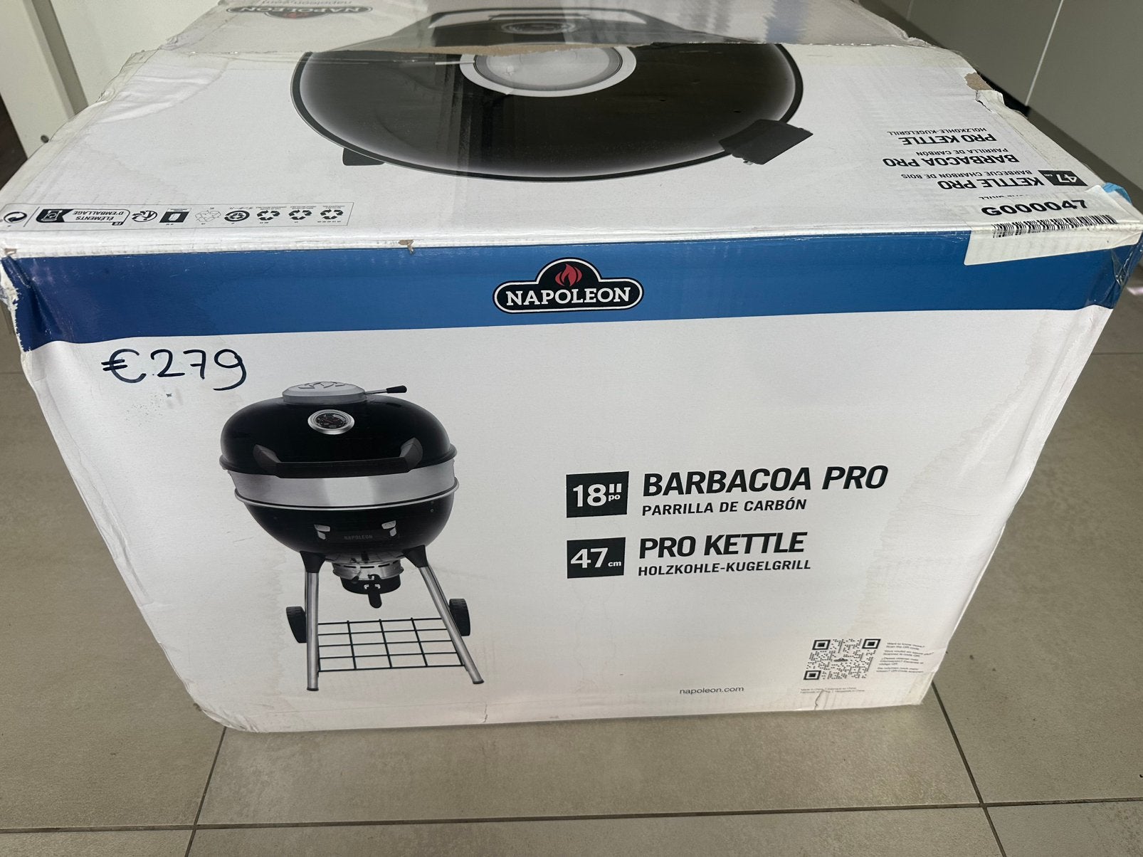 Napoleon PRO18 houtskoolbarbecue 47cm zwart nieuw, Ophalen, Nieuw