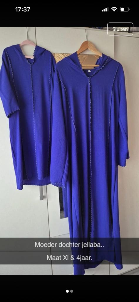 Jelaba Moeder en dochter jurk 4jaar uit dubai, Overige typen, Blauw, Maat 46/48 (XL) of groter, Ophalen of Verzenden