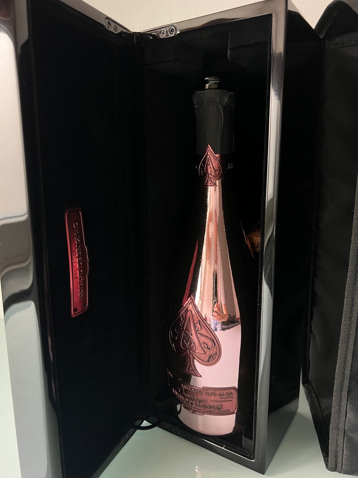 Armand de Brignac Rosé Luxe Geschenkdoos + Lege Fles, Verzamelen, Ophalen of Verzenden, Gebruikt, Frankrijk, Champagne