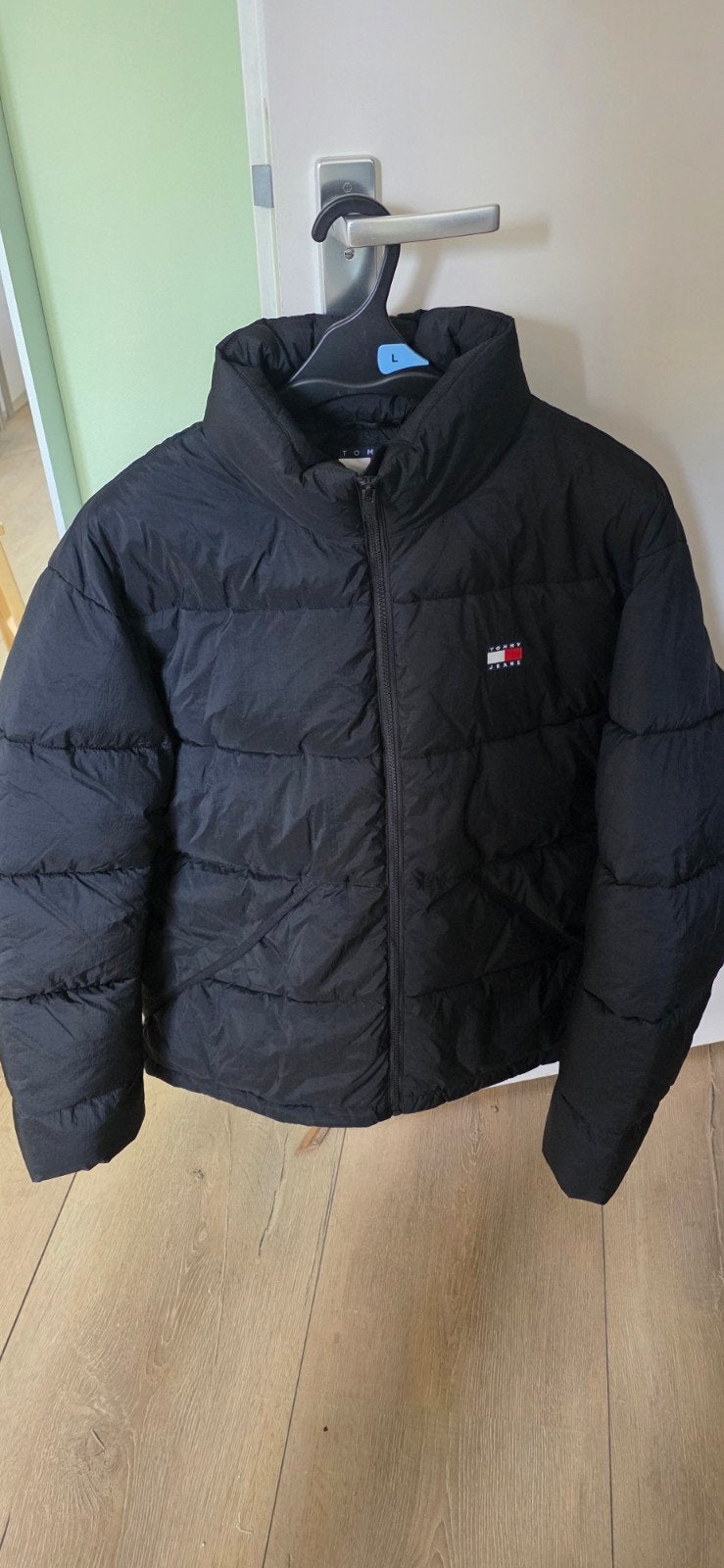 Tommy Jeans Puffer Jas Zwart Maat L, Ophalen of Verzenden, Zo goed als nieuw, Zwart
