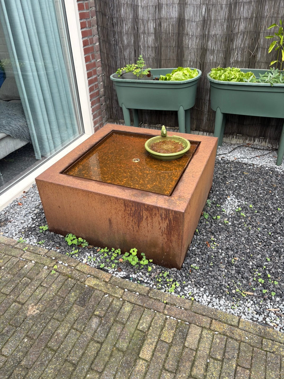 Watertafel cortenstaal waterornament staal, Ophalen, Gebruikt, Vierkant, 60 tot 100 cm