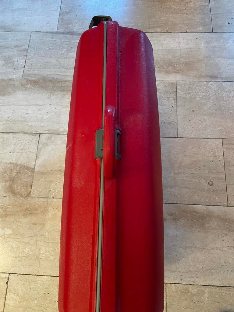 Samsonite koffer rood met wieltjes en cijferslot, Ophalen, Gebruikt, Hard kunststof, Slot