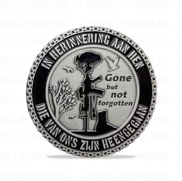 Overleden militair Coin, Verzamelen, Ophalen of Verzenden, Landmacht, Nederland, Embleem of Badge