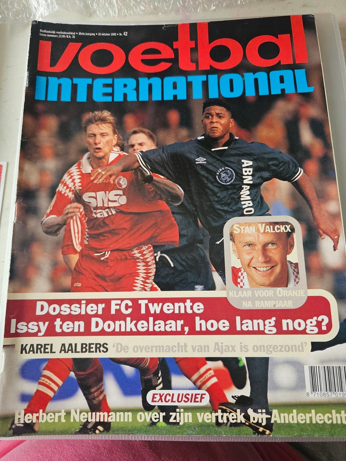Voetbal international met Panini 1996 plaatjes, Ophalen of Verzenden, Zo goed als nieuw, Ajax, Poster, Plaatje of Sticker