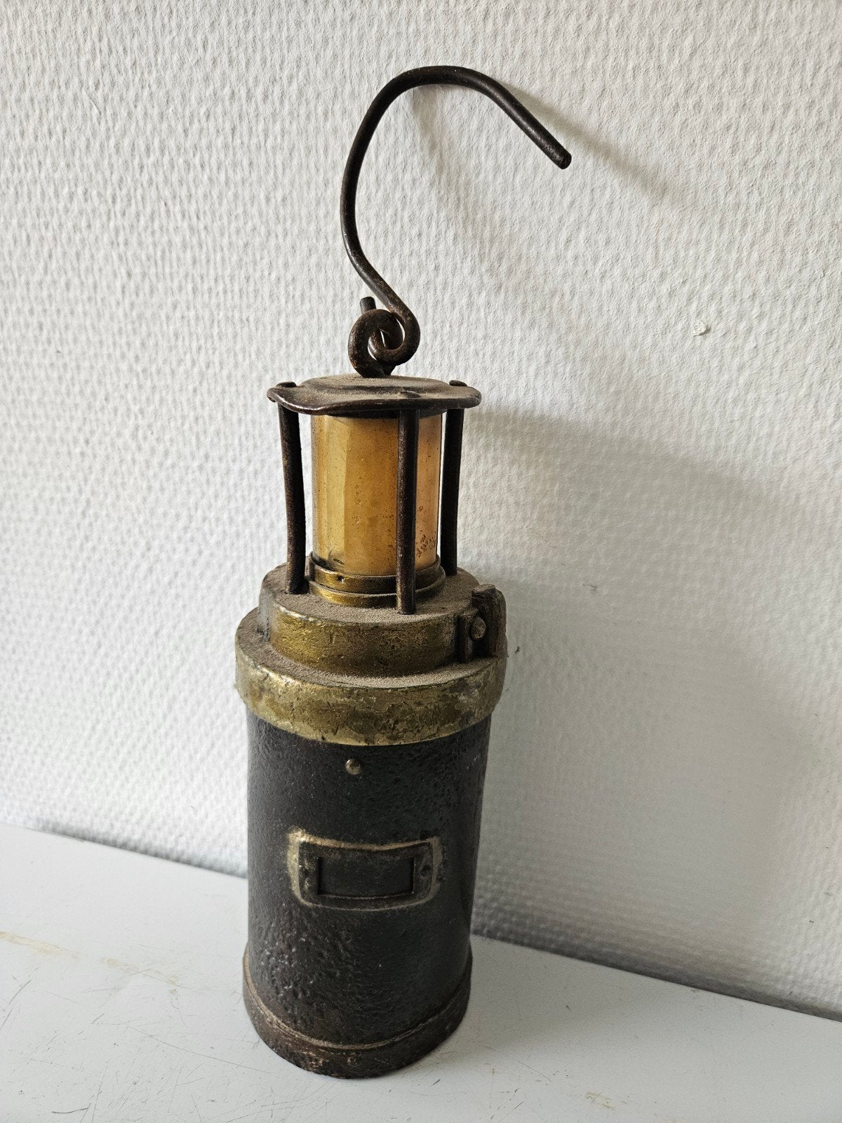 Antieke mijnwerkerslamp - Vintage mijnlamp, Antiek en Kunst, Ophalen of Verzenden