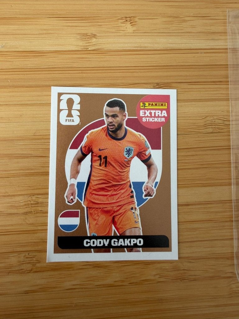 Panini 2026 Extra Sticker Cody Gakpo Brons / Bronze, Ophalen of Verzenden, Zo goed als nieuw