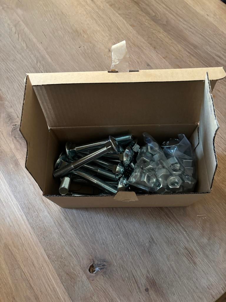 Slotbout met moer M16x120 - Nieuw, per doos van 25 stuks, Ophalen of Verzenden, Nieuw, 100 tot 250 mm, Bouten of Moeren