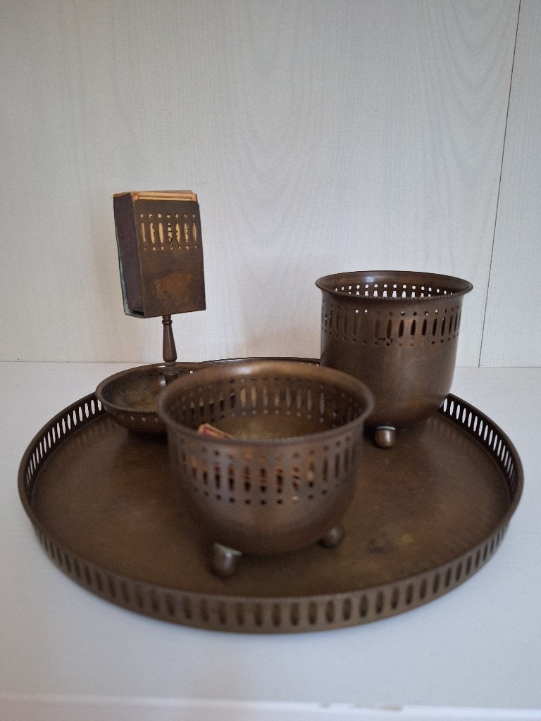 Mooie rookset te koop 4- delig vintage, Antiek en Kunst, Ophalen of Verzenden