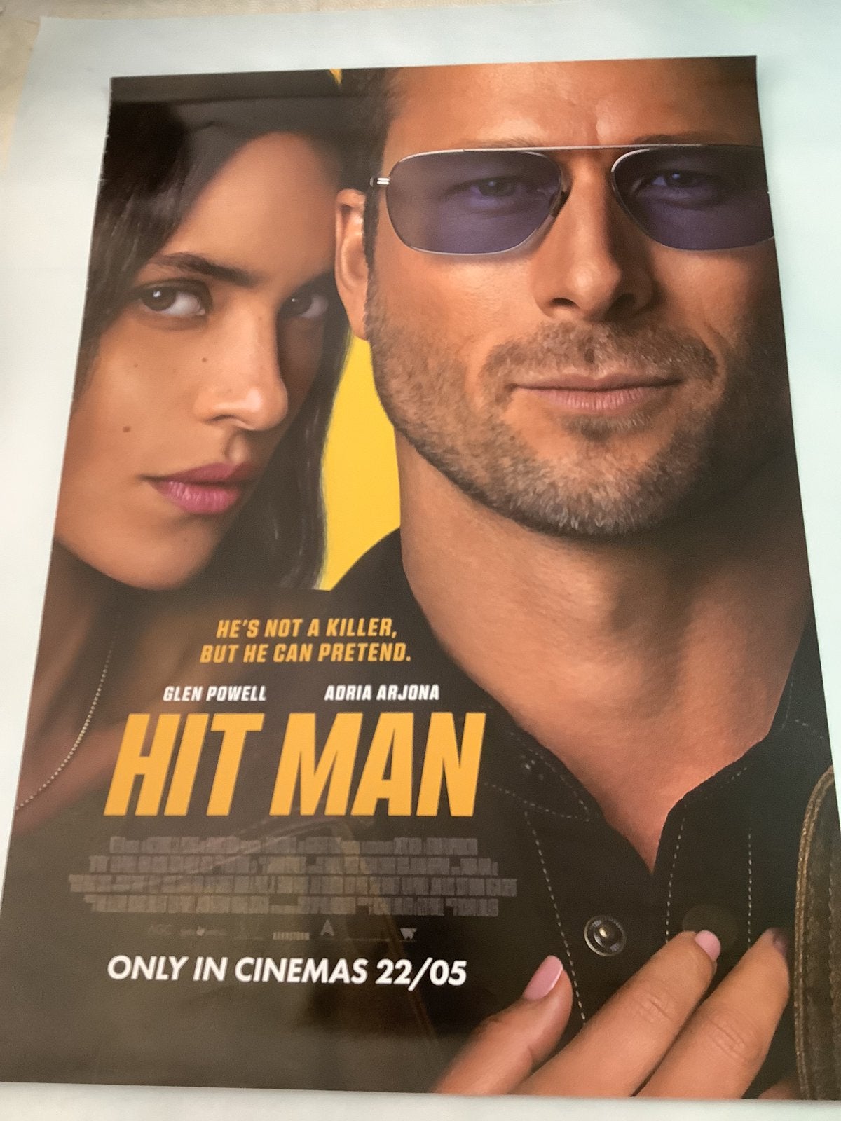 HITMAN   FILMPOSTER  70-100 cm   Double sided, Verzamelen, Ophalen of Verzenden, Zo goed als nieuw, Deurposter of groter, Film en Tv