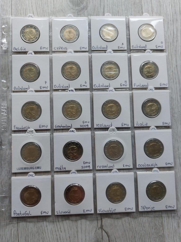 Uncirculated 2 euromunten EMU, Postzegels en Munten, Munten | Europa | Euromunten, Ophalen of Verzenden, Overige landen, 2 euro