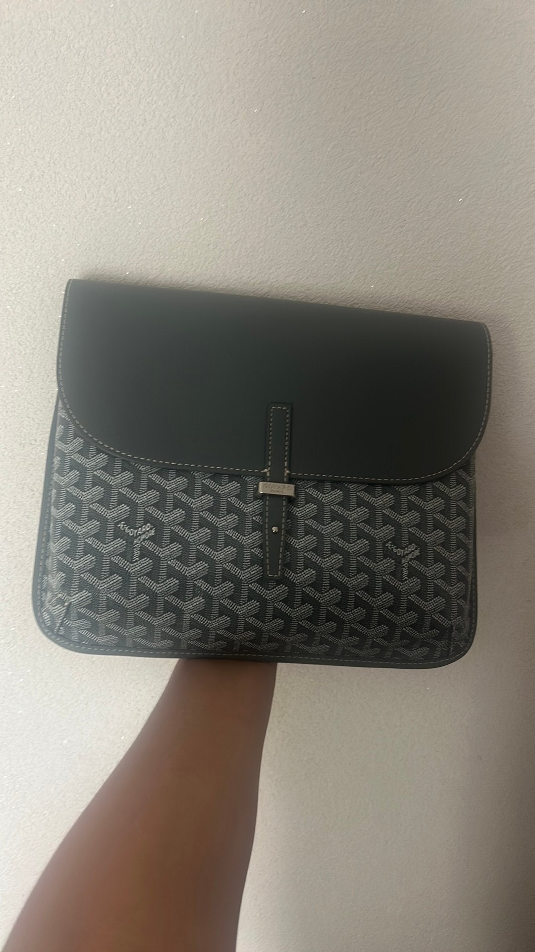 Goyard schoudertas, Zo goed als nieuw, Grijs, Leer, Ophalen