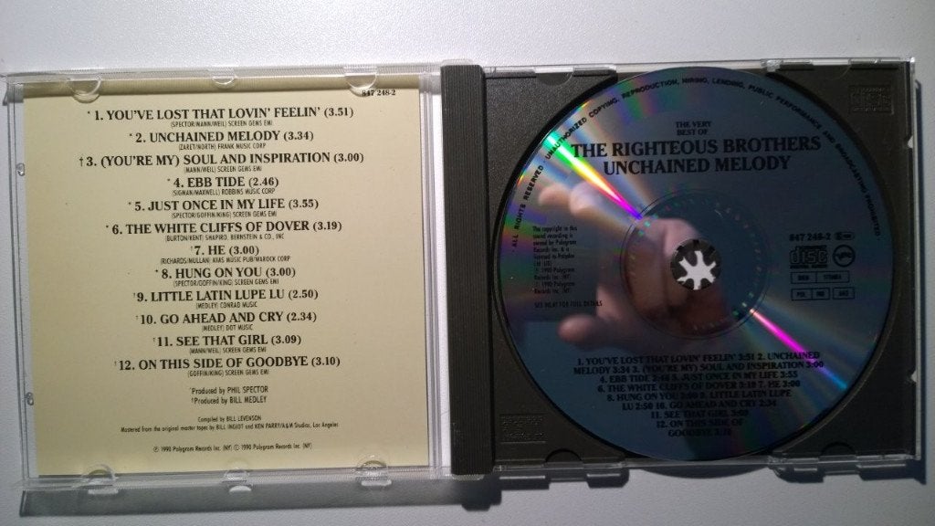 The Righteous Brothers - Unchained Melody The Very Best Of, Ophalen of Verzenden, Zo goed als nieuw, Pop, Album