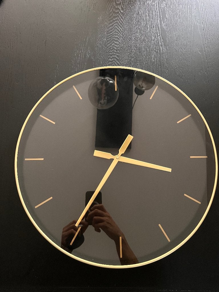Klok, Goud, Wandklok, Analoog, Nieuw