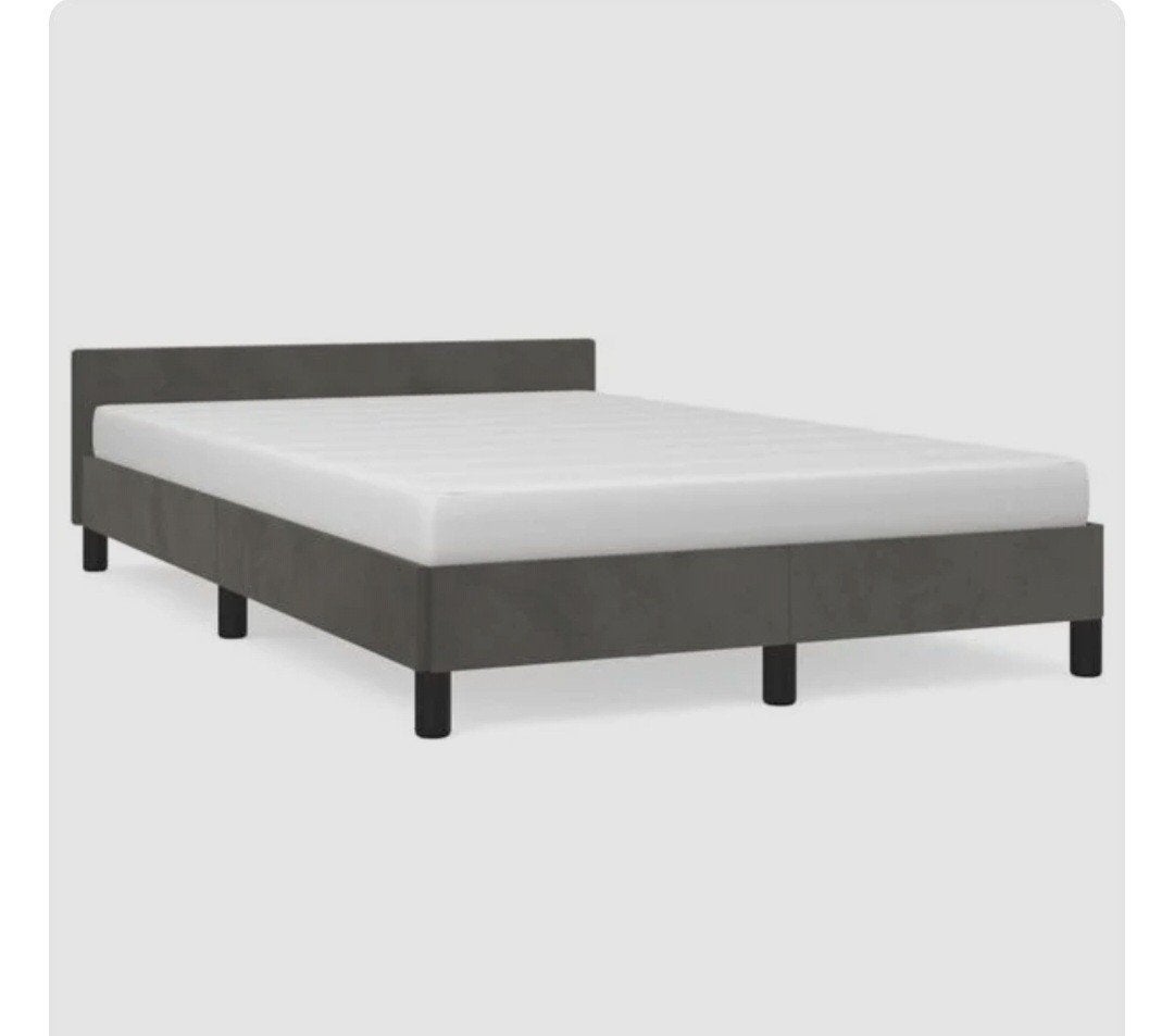 Tweepersoonsbed 140x200 cm - zwart, Huis en Inrichting, Ophalen, 140 cm, 200 cm, Grijs