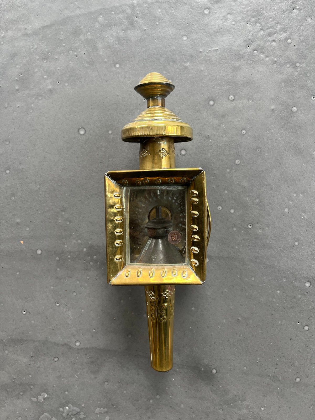 Antieke koperen koetslamp - Decoratieve olielamp, Ophalen of Verzenden