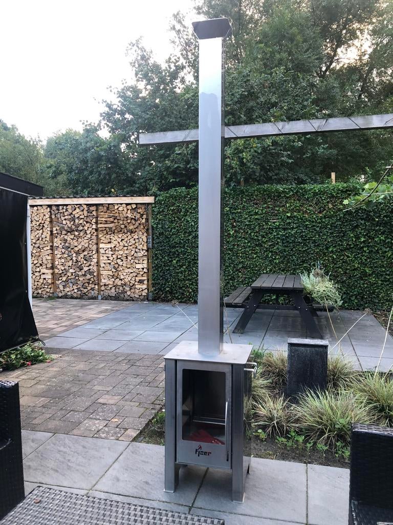 FJOER RVS Buitenkachel, Ophalen of Verzenden, Zo goed als nieuw