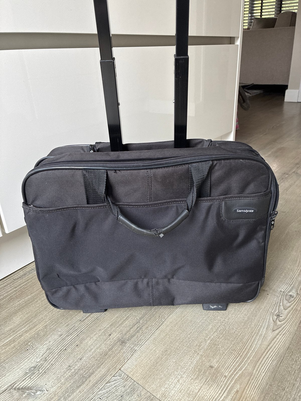Samsonite laptoptas op wielen - Zwart, 40 tot 60 cm, Gebruikt, Zwart, Uitschuifbare handgreep