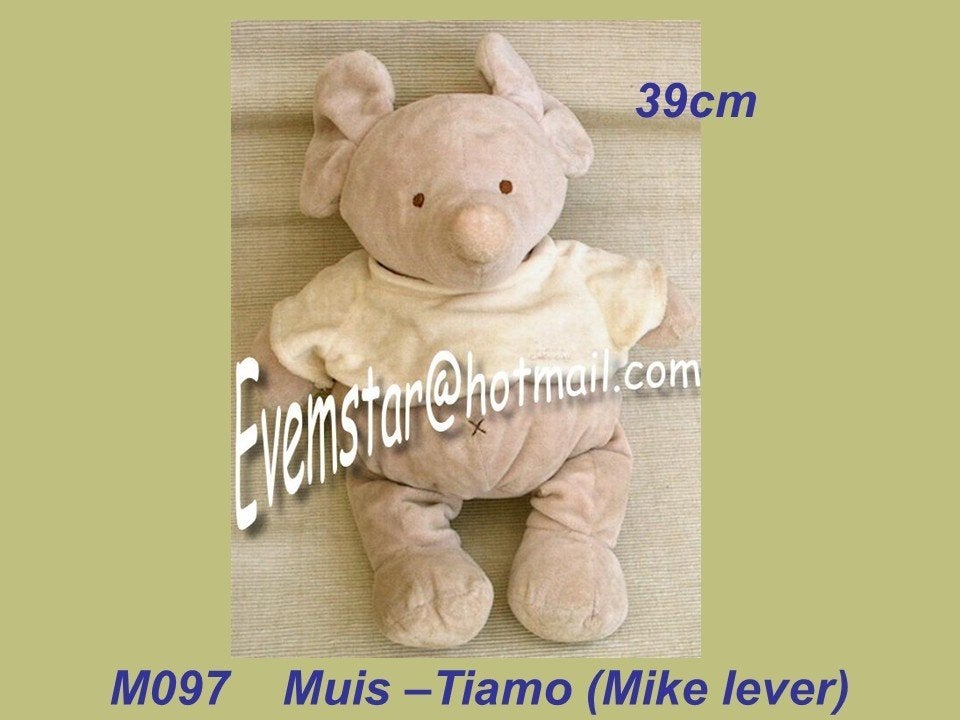M097 Muis - Tiamo : grote muis Mike (39cm), Ophalen, Zo goed als nieuw, Muis, Tiamo