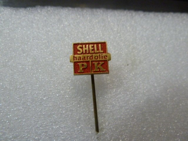 Vintage Shell Haardolie PK Speldje, Ophalen of Verzenden, Gebruikt, Merk, Speldje of Pin