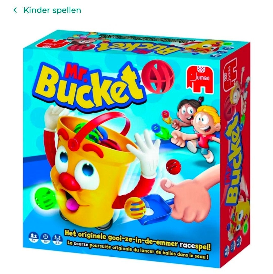 Jumbo Mr. Bucket - Gooi-ze-in-de-emmer racespel, Ophalen, Zo goed als nieuw, Jongen of Meisje