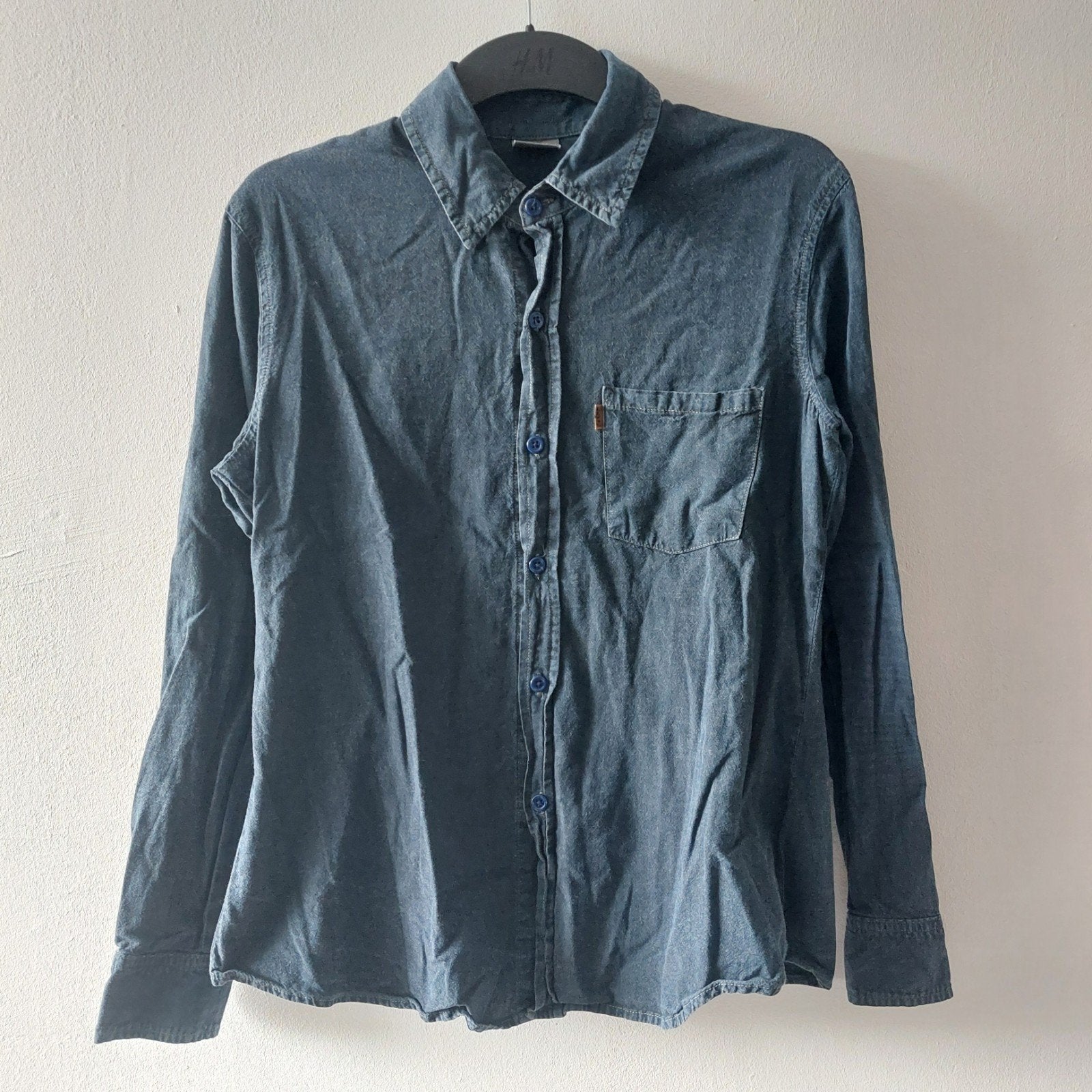 Levis Vintage Clothing USA orange Big E shirt, Levi's, Blauw, Gedragen, Halswijdte 39/40 (M)