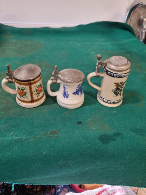 mini bierpullen met tinnen deksel vintage, Verzamelen, Ophalen of Verzenden, 'T Olde Gre-j, Info@toldegrej.nl, Endepoelstraat 20f Didam