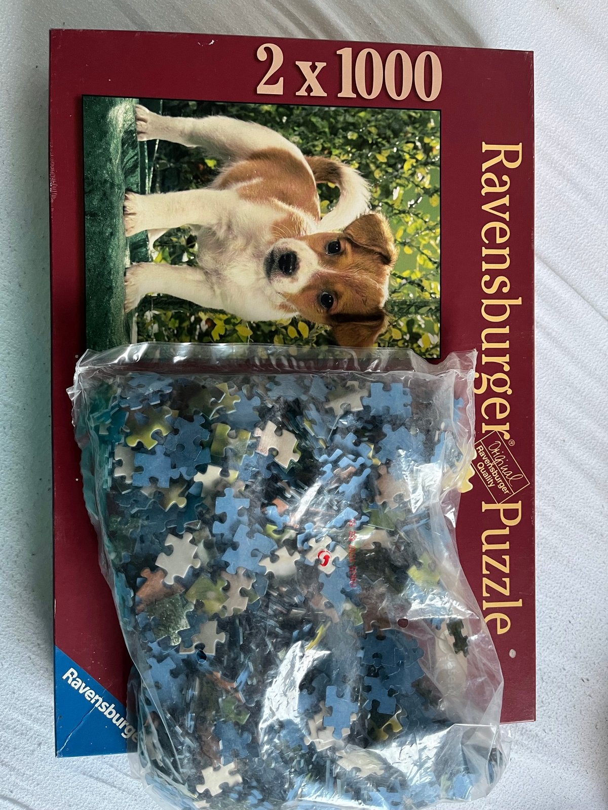 Ravensburger Jack Russel puppy puzzel 1000 stukjes, Ophalen of Verzenden, 500 t/m 1500 stukjes, Zo goed als nieuw, Legpuzzel