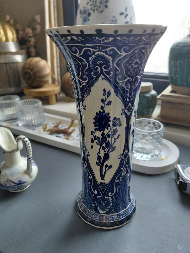 Boch belgium delfts blauwe vaas delftsblauw, Antiek en Kunst, Ophalen