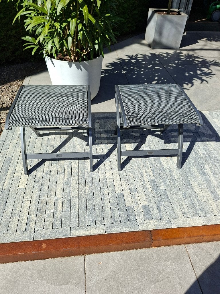 Bellagio Pronto voetenbankjes / krukjes (set van 2), Tuin en Terras, Tuinmeubel-accessoires, Ophalen, Zo goed als nieuw