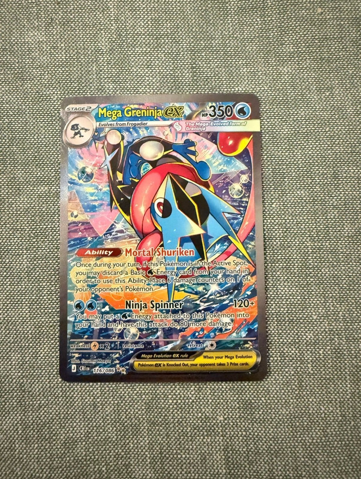Mega Greninja EX #116 - PSA 10 waardig, Ophalen of Verzenden, Zo goed als nieuw, Losse kaart