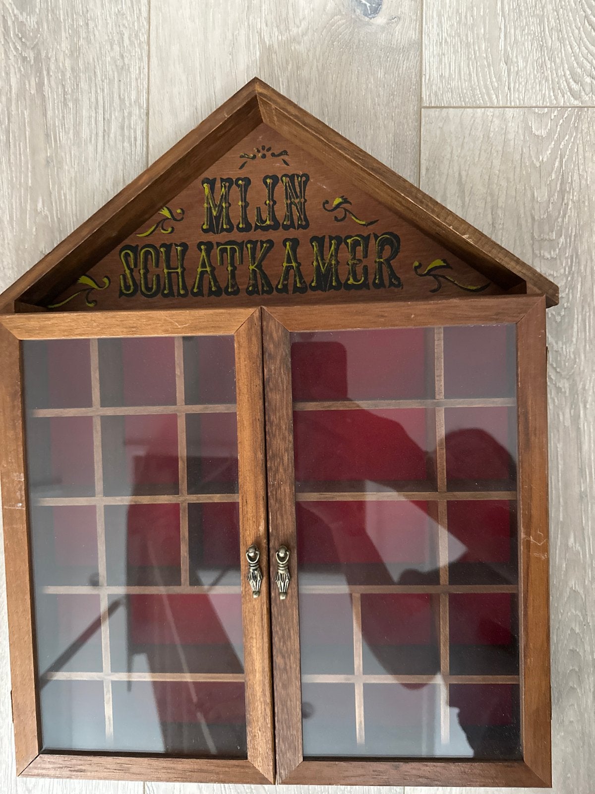 Houten letterbak, verzamelkastje "Mijn Schatkamer", Ophalen, Zo goed als nieuw