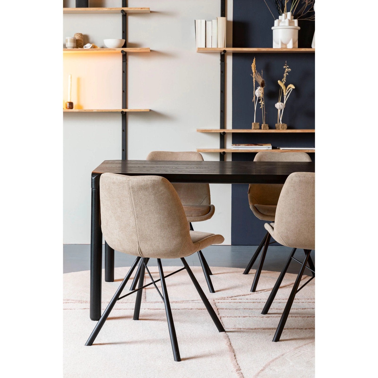 Eettafel Zuiver 220 x 90 cm. - Massief hout, Modern, Industrieel, 50 tot 100 cm, Zo goed als nieuw, 150 tot 200 cm