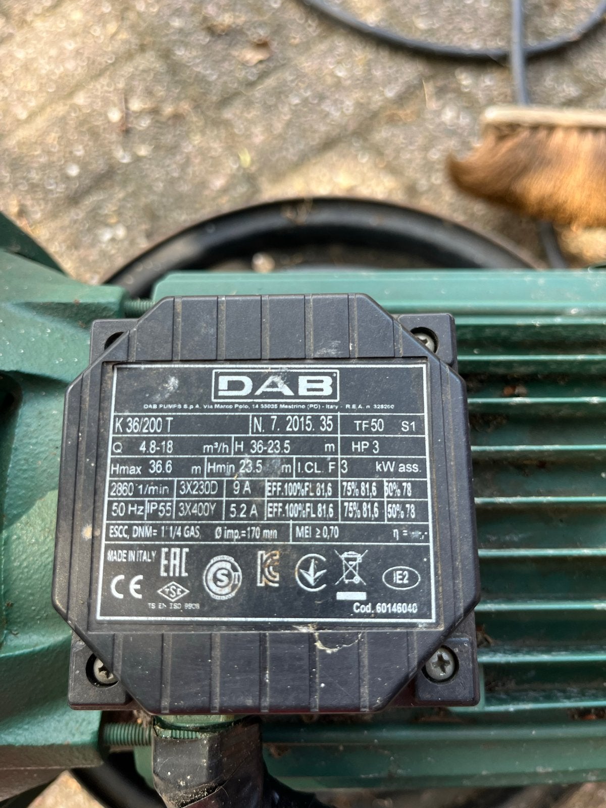 DAB elektrische waterpomp voor beregening met dompelaar, Tuin en Terras, Waterpompen, Ophalen, Gebruikt, Elektrisch, Beregeningspomp