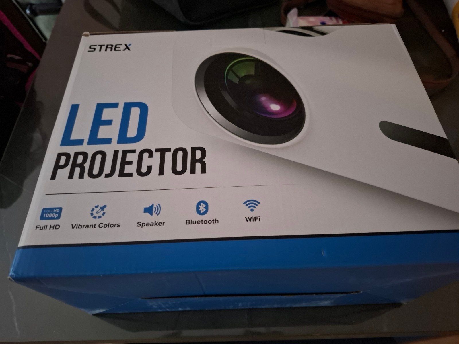 STREX LED Projector Full HD met WiFi en Bluetooth, Audio, Tv en Foto, Beamers, STREX, LED, Nieuw, Ophalen of Verzenden