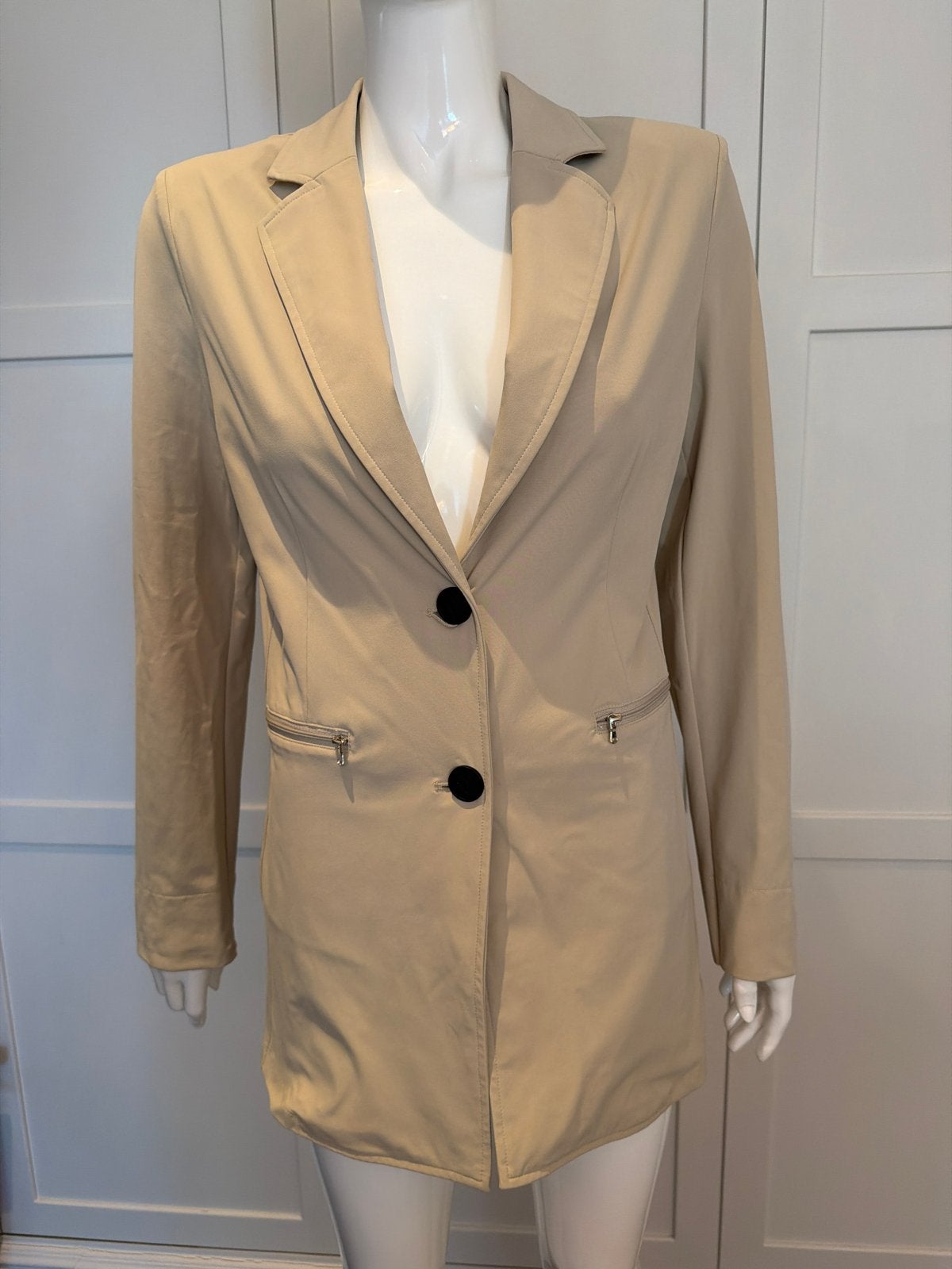 Lady Day beige blazer travelstof - Maat L, Verzenden, Beige, Maat 42/44 (L), Nieuw