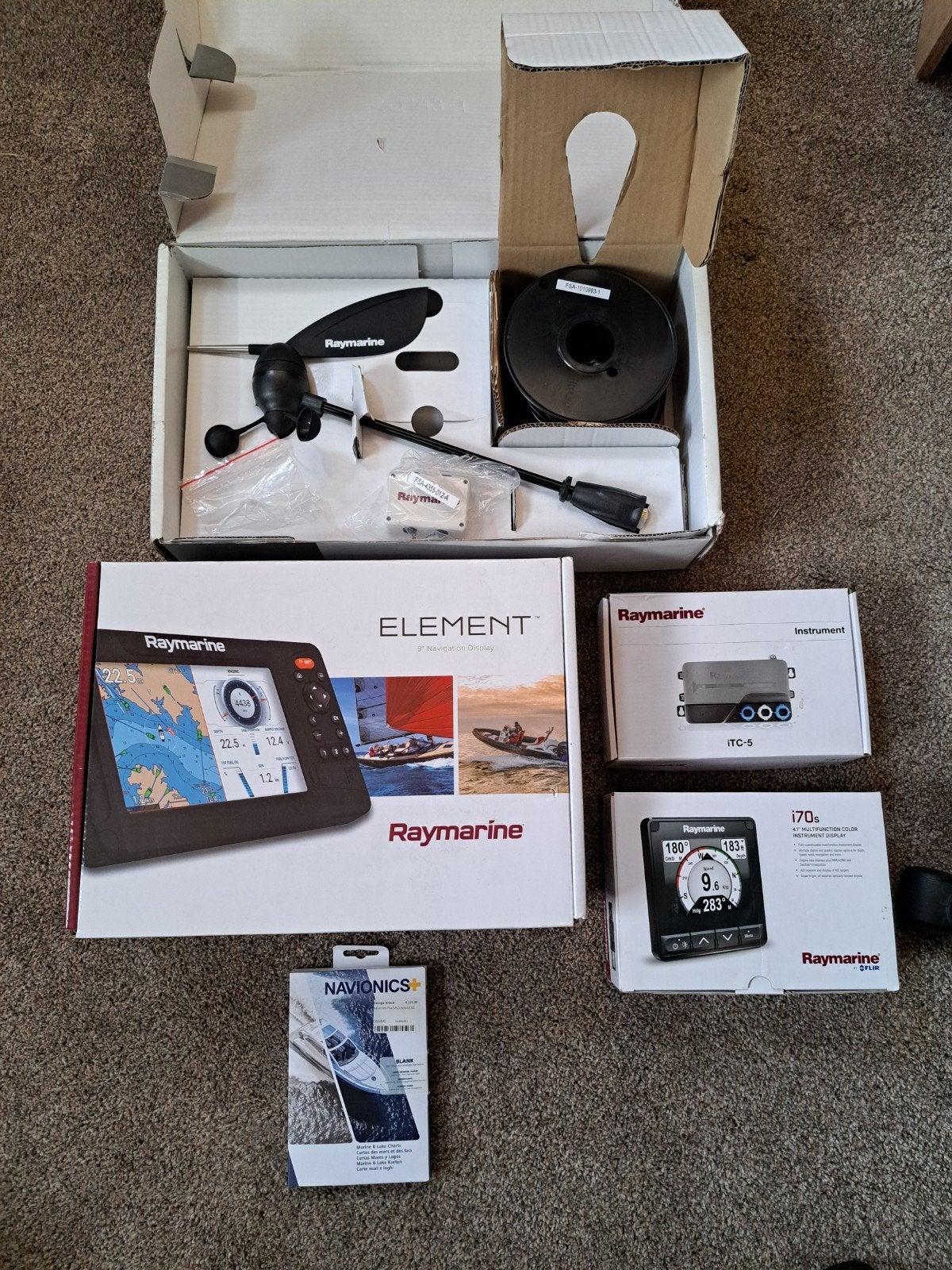 Complete Raymarine navigatieset. Element 9s, i70s,itc-5, Watersport en Boten, Navigatiemiddelen en Scheepselektronica, Ophalen