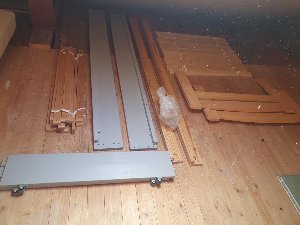 Grenen bed met bedlade 1 persoons, Gebruikt, 90 cm, Eenpersoons, Ophalen of Verzenden