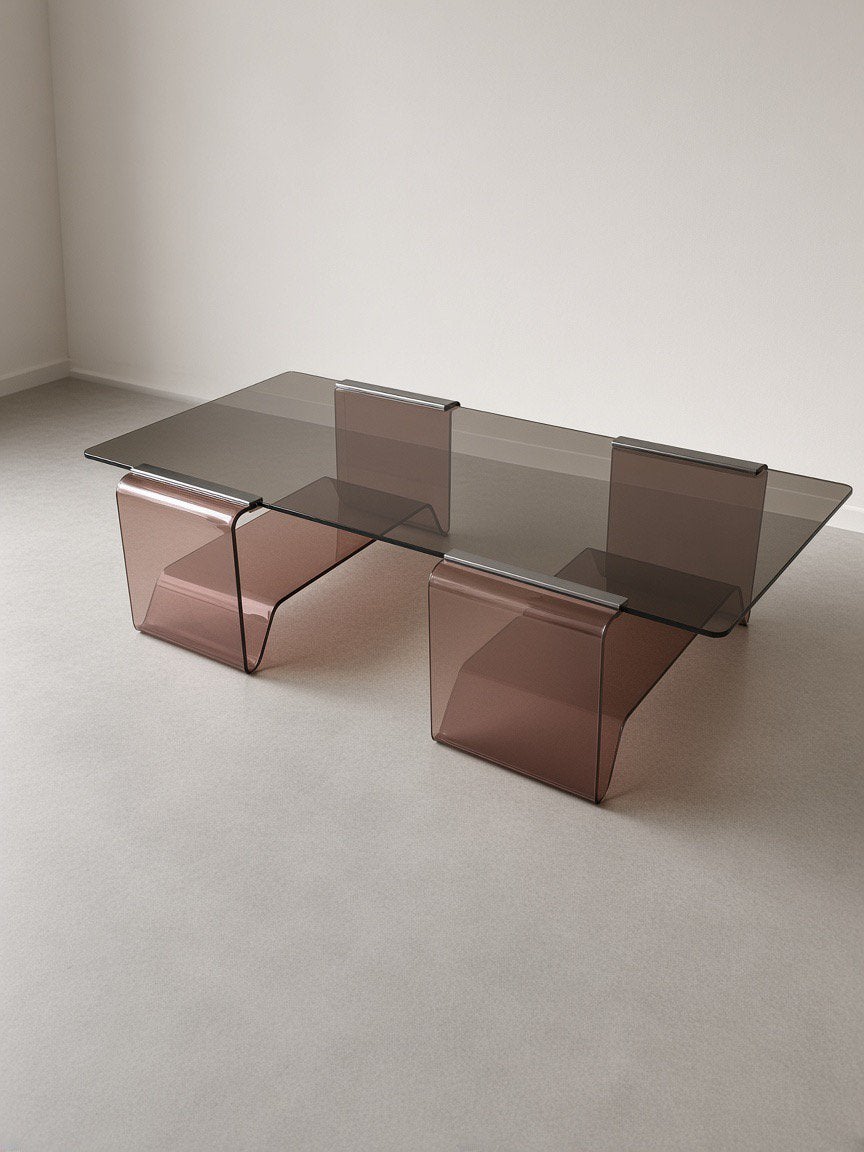 Michel Dumas roche bobois salontafel 1970 altuglass, Ophalen of Verzenden, Zo goed als nieuw