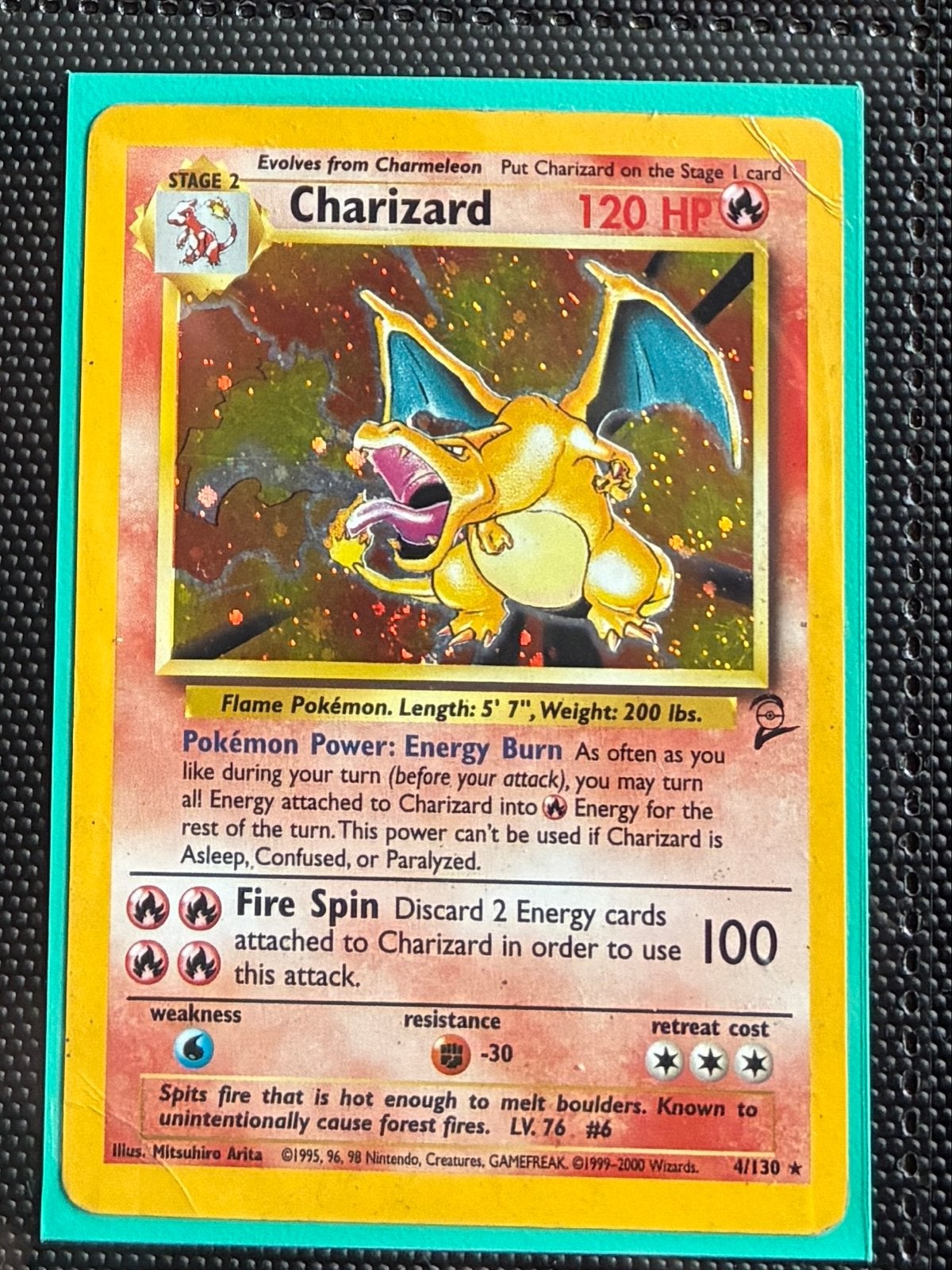 Charizard holo base set 2, Ophalen, Gebruikt, Losse kaart