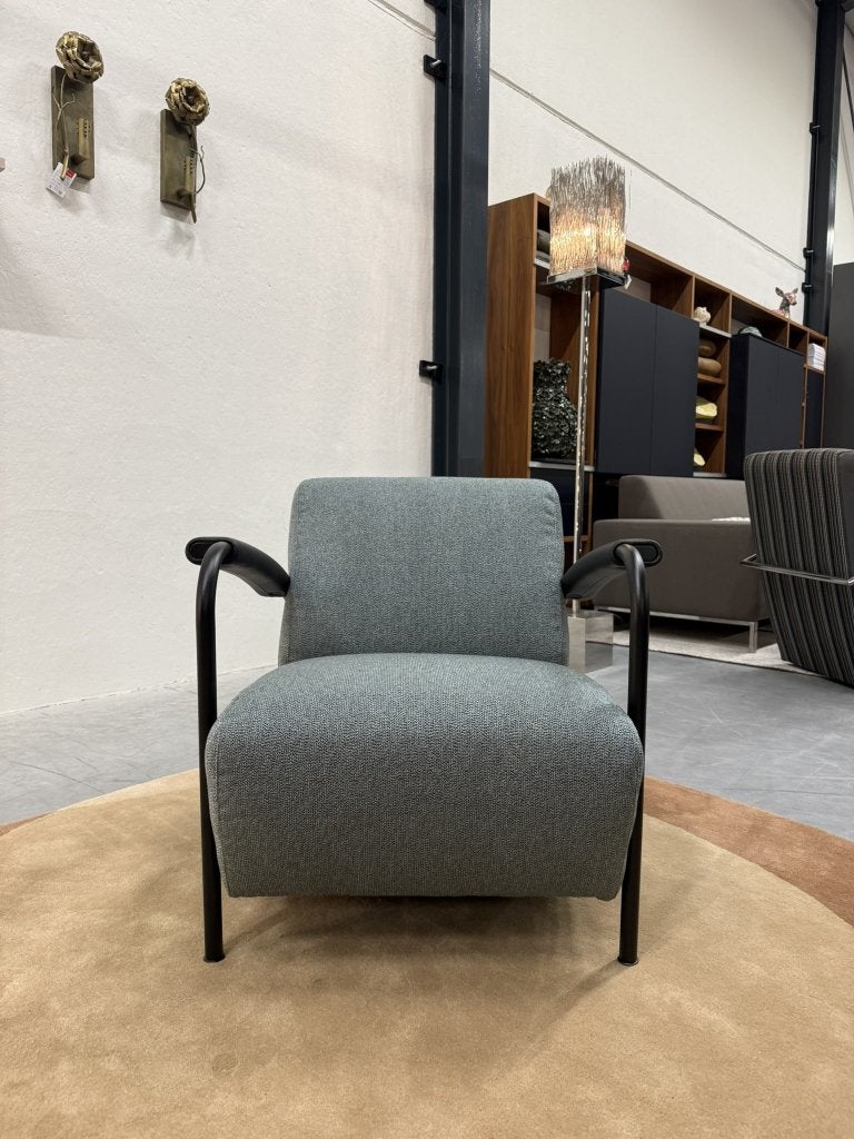 Nieuw Leolux Scylla Fauteuil Blauw stof Design stoel, Leolux, Info@leolux.nl, Nieuw, 75 tot 100 cm