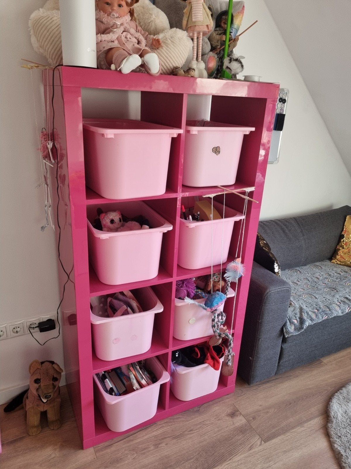 Ikea kallax kast met 8 opbergdozen, Ophalen, Zo goed als nieuw