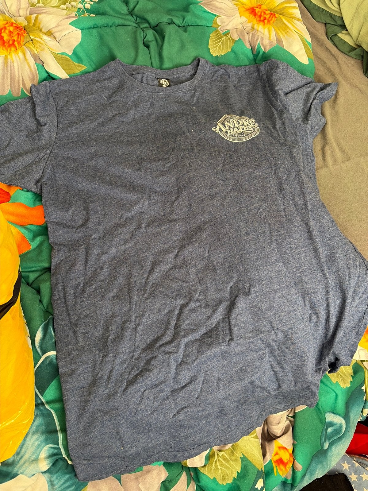 André Hazes T-shirt XL - Blauw met logo, Ophalen of Verzenden, Gedragen, Maat 56/58 (XL), Blauw