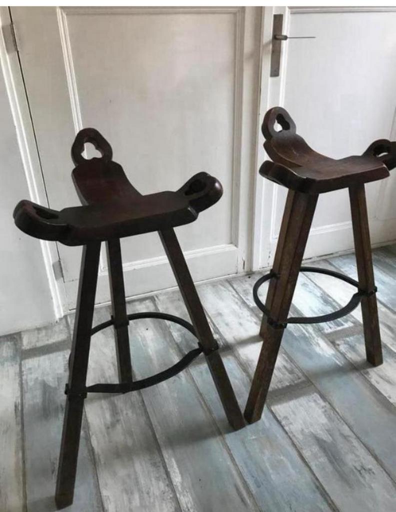 spaanse barkrukken marbella, 2 krukken, Ophalen, Gebruikt, 60 tot 90 cm