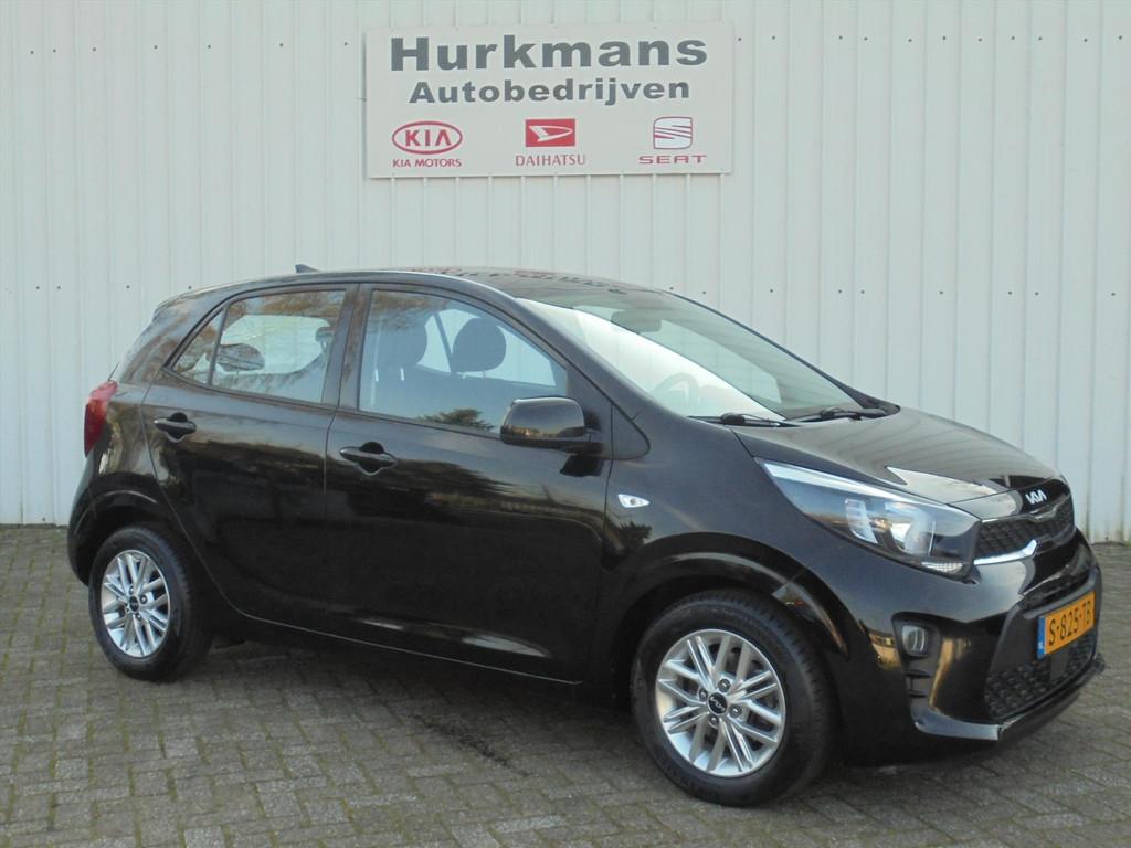 Kia Picanto 1.0 DPi CAMERA / CARPLAY / LM-VELGEN / CRUISE CO, Stof, Gebruikt, 4 stoelen, Zwart