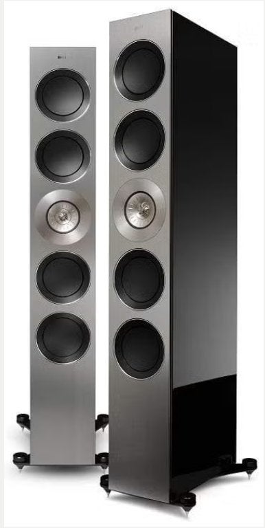 Kef reference 5 zilver/zwart met kleine beschadiging, Stereo speakers, Gebruikt, Onbekend, Onbekend