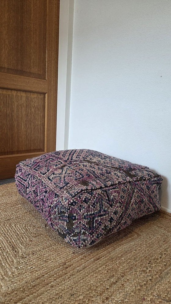 Marokkaanse vintage berber poef, poefs marokko, Ophalen of Verzenden, Nieuw, 50 tot 75 cm, 50 tot 75 cm